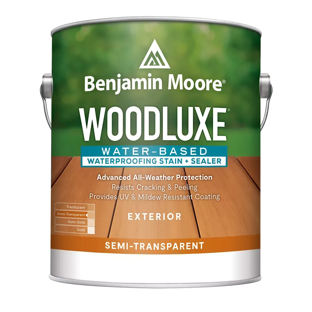 Fink's Paint Store The ultimate protection for outdoor beauty. An innovative line of water-based exterior stains, Woodluxe sets your staining projects up for success. Most wood grain pattern shows through. Easy to apply and recoat. Advanced all-weather protection. Available in 75 colorsboom